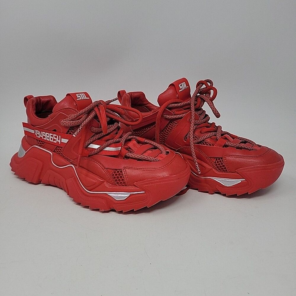 Steve Madden Chunky Sneakers Trainers Red Size 8M Trendy Athletic POWe06S1